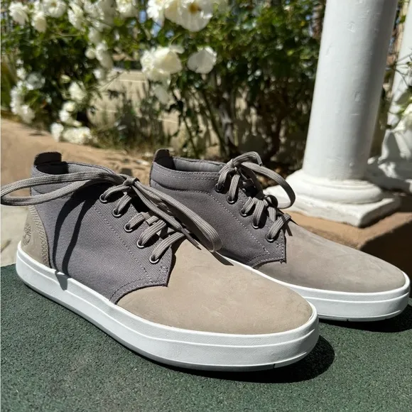 Timberland Gray Chukka Boots with Suede and Canvas