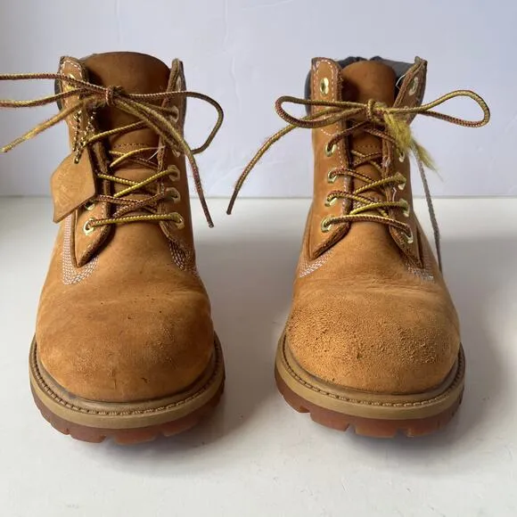 TIMBERLAND JUNIOR Waterproof Boots Kids Size 2M Premium Leather 6 Inch Tan 12709