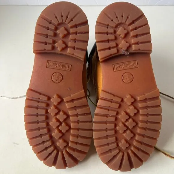 TIMBERLAND JUNIOR Waterproof Boots Kids Size 2M Premium Leather 6 Inch Tan 12709