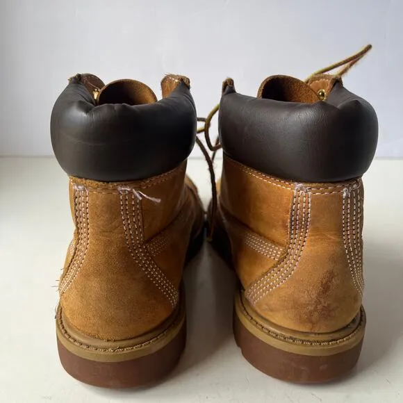 TIMBERLAND JUNIOR Waterproof Boots Kids Size 2M Premium Leather 6 Inch Tan 12709