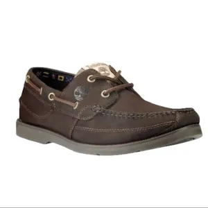 Timberland Kia Wah Bay Dark Brown Leather Slip-On Loafer Boat Shoes