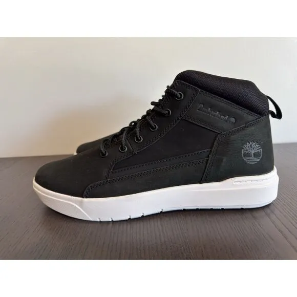 Timberland Men's 11 Allston Black Mid Nubuck Sneaker Boots A69V5 NEW