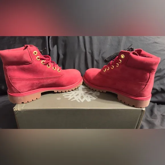 Timberland Premium 6 in Waterproof Boot Dark Red Nubuck BRAND NEW Kids