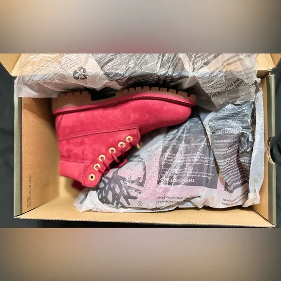 Timberland Premium 6 in Waterproof Boot Dark Red Nubuck BRAND NEW Kids