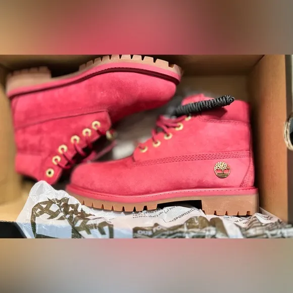 Timberland Premium 6 in Waterproof Boot Dark Red Nubuck BRAND NEW Kids