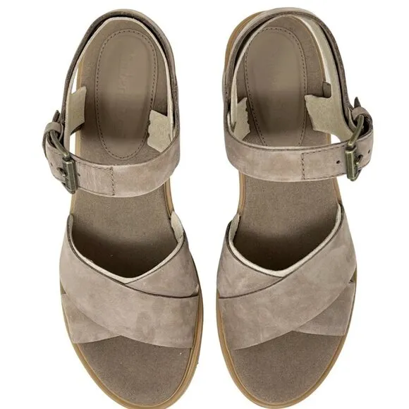 Timberland Womens Violet Marsh 2 Band Sandals, Taupe Nubuck, Size 10