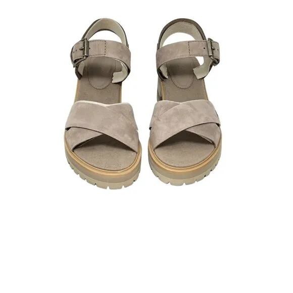 Timberland Womens Violet Marsh 2 Band Sandals, Taupe Nubuck, Size 10