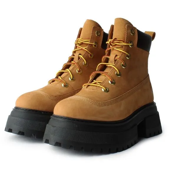 Timberland Sky 6-Inch Lace Up Wheat Nubuck Boots Size 7
