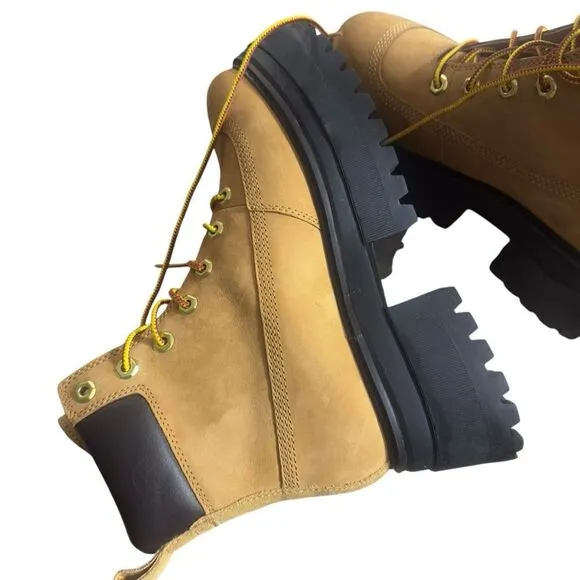 Timberland Sky 6-Inch Lace Up Wheat Nubuck Boots Size 7