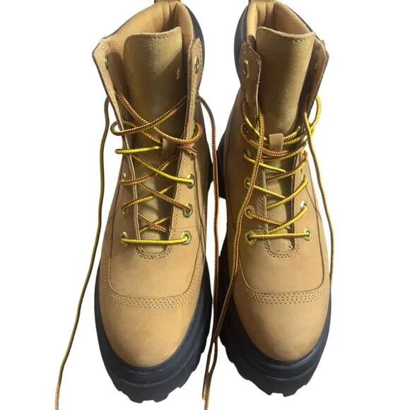 Timberland Sky 6-Inch Lace Up Wheat Nubuck Boots Size 7