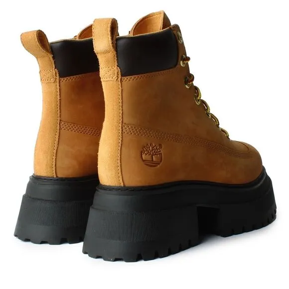 Timberland Sky 6-Inch Lace Up Wheat Nubuck Boots Size 7