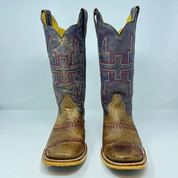 Tin Haul Slugger Baseball Square Toe Boots Field of Dreams Sole Men’s Sz 7.5D
