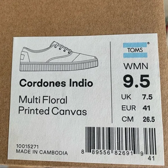 TOMS Cordoned  Indio Multi Floral Canvas Sneakers