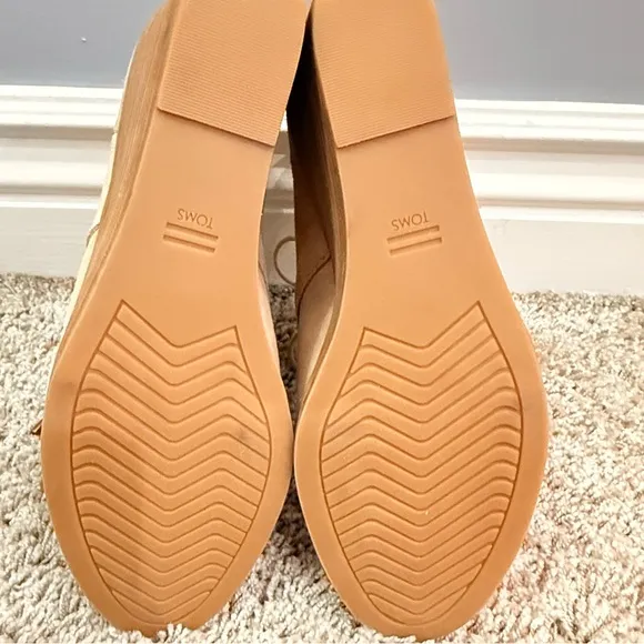 Toms Hyde Suede Leather Boho Tan Wedge Foam Insole Comfort Ankle Boots Size 8