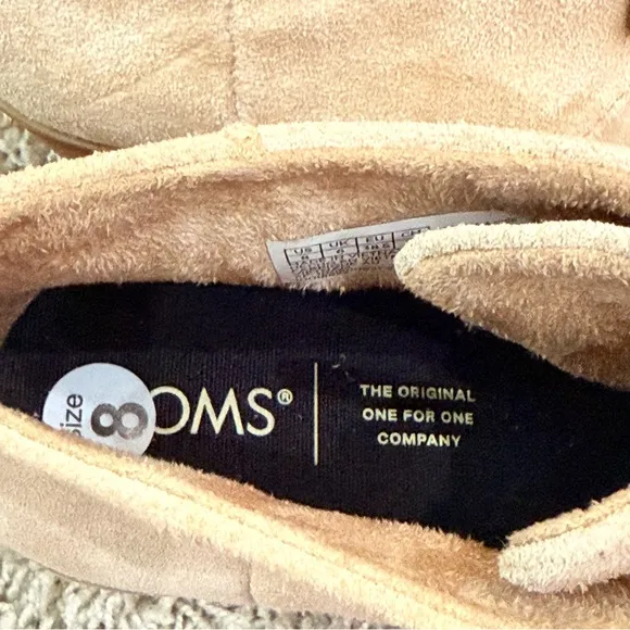 Toms Hyde Suede Leather Boho Tan Wedge Foam Insole Comfort Ankle Boots Size 8