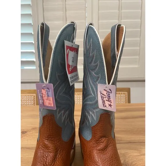 Tony Lama Men's Avett 11&quot; Western Boots Maple Full Grain Leather Size 7 NWOB