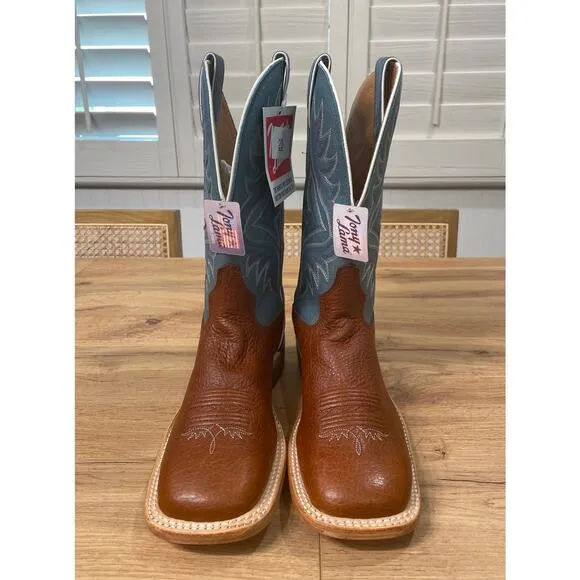 Tony Lama Men's Avett 11&quot; Western Boots Maple Full Grain Leather Size 7 NWOB