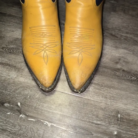 Tony Lama Navy/tan, Pointed‎ Toe Western boots Men's 7.5 D Vintage Style…