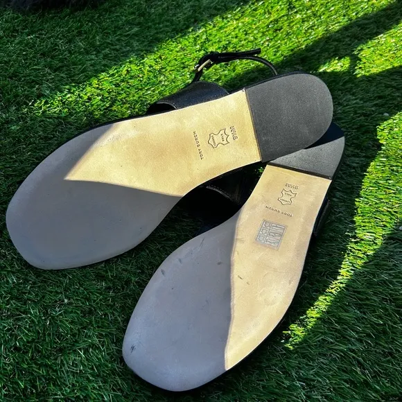 Tory Burch Black Sandals with Luxurious Hardware