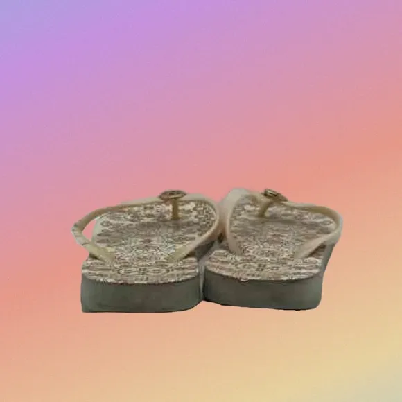 Tory Burch Hicks Garden Ballet Pink Flip-Flops Sandals Sz 5