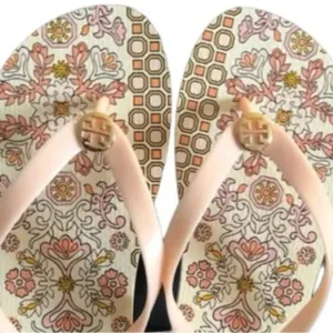 Tory Burch Hicks Garden Ballet Pink Flip-Flops Sandals Sz 5