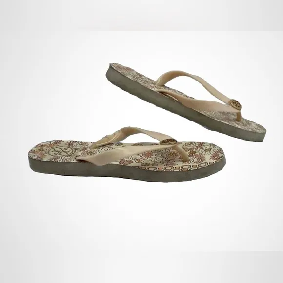 Tory Burch Hicks Garden Ballet Pink Flip-Flops Sandals Sz 5