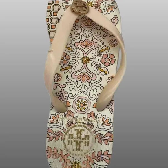 Tory Burch Hicks Garden Ballet Pink Flip-Flops Sandals Sz 5
