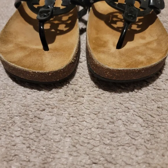 Tory Burch Miller Cloud Cork Sandal Perfect Black Size 8.5