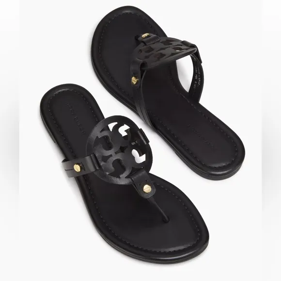 Tory Burch Miller Leather Perfect Black Sandals