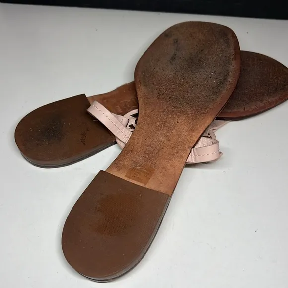 Tory Burch Miller Leather Sandals (Seashell Pink) Women’s Size 9.5 M