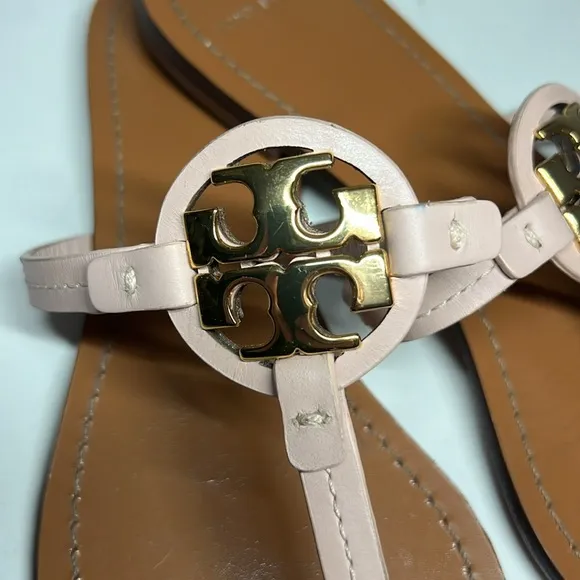 Tory Burch Miller Leather Sandals (Seashell Pink) Women’s Size 9.5 M