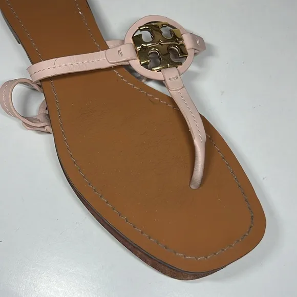 Tory Burch Miller Leather Sandals (Seashell Pink) Women’s Size 9.5 M