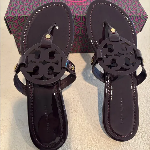Tory Burch Miller Patent leather sandals NWT
