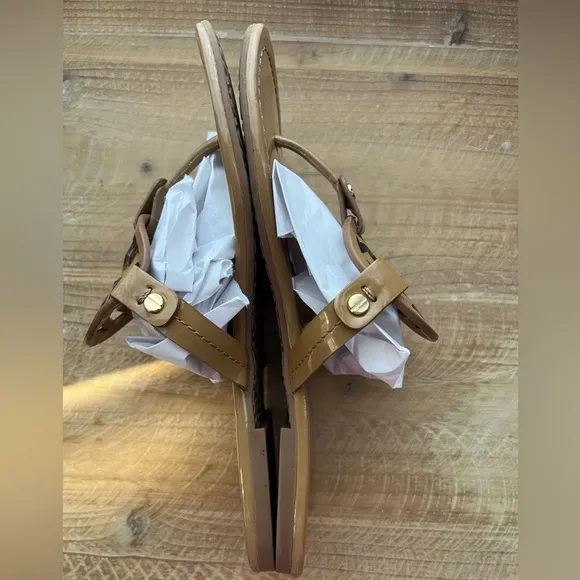 Tory Burch MILLER PATENT SANDAL in Sand Size 7