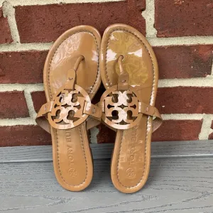 Tory Burch Miller Sandals in Tan Patent Leather