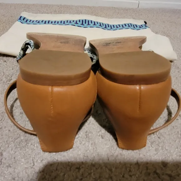 Tory Burch Miller Scarf Sandals Tan Size 8