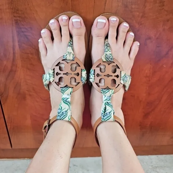 Tory Burch Miller Scarf Sandals Tan Size 8