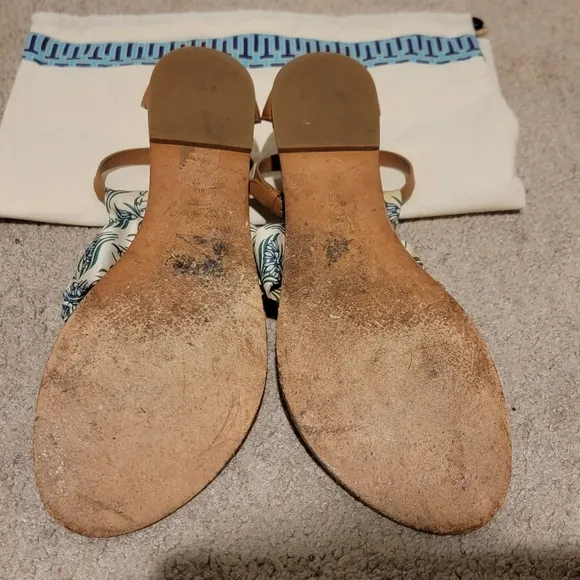 Tory Burch Miller Scarf Sandals Tan Size 8