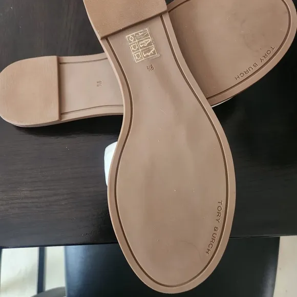 Tory Burch White Textured Sandals