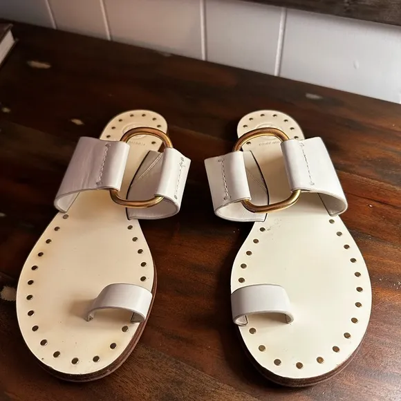 Tory Burch Women’s White Leather Sandals