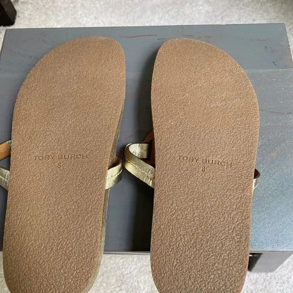 TORY BURCH Women Miller Cloud Goatskin Leather Logo Sandals - NEW NWOB