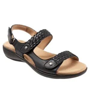 Trotters Teresa Black Leather Strap Slingback Sandals Size 9 Narrow
