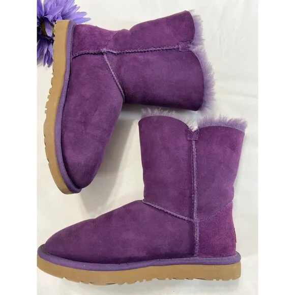 Ugg Australia Purple Bailey Button II Boots Size 7
