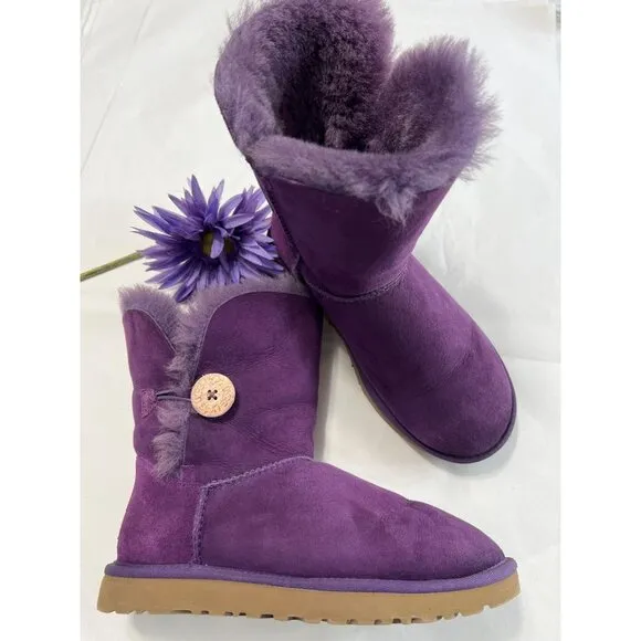Ugg Australia Purple Bailey Button II Boots Size 7