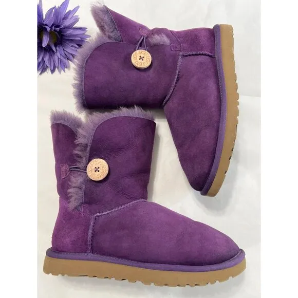Ugg Australia Purple Bailey Button II Boots Size 7