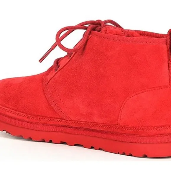 UGG big kid samba red Neumel Classic Fur Lined Suede Lace-Up Chukka Boots