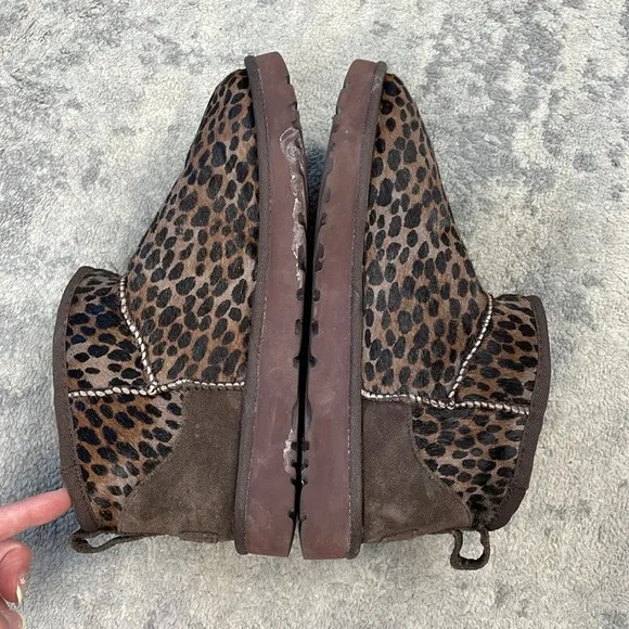UGG Classic Ultra Mini Caspian Burnt Cedar Leopard Cheetah Animal Calf Hair 8