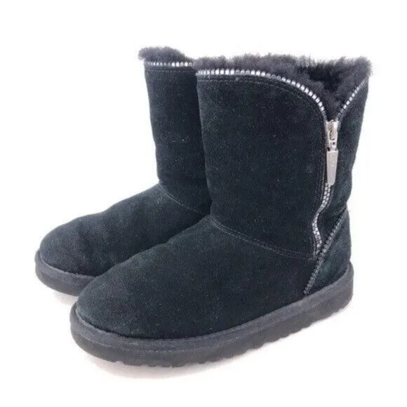 UGG Florence Zipper Sheepskin Winter Boots Kids 3