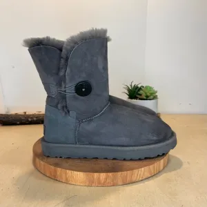*UGG | Grey Sheepskin Shearling Bailey Button Boots SN 1016220 Size 9