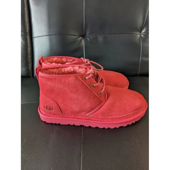 UGG Neumel Men's Red Suede Shearling Low Chukka Ankle Boots Style 3236 Size‎ 11